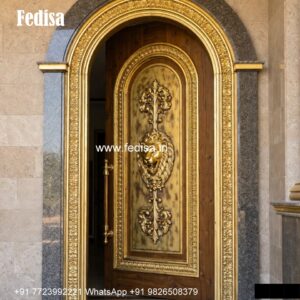 Arch Top Wooden Door Radha Krishna Door Design No-5212