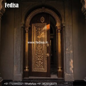 Vintage Wooden Door Designs For Houses Mandir Glass Door Design No-5288
