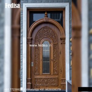 Handcrafted Wooden Door Parlor Door Design No-5352