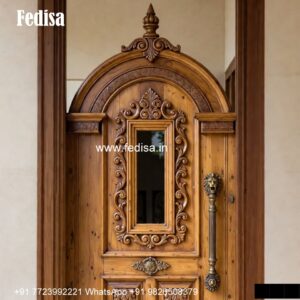 Engraved Wooden Door Sliding Grill Gate No-5377