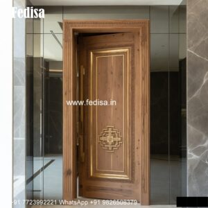 Villa Entrance Door Arch Glass Door Design No-5405