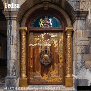 Home Entry Wooden Door Grill Double Door Design No-5445