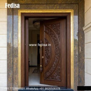 Traditional Carved Wooden Front Door Ideas Safety Door Grill Design Price No-5450