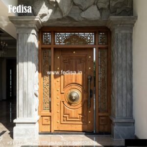 Hardwood Traditional Doors Wardrobe Design With Mirror Inside No-5517