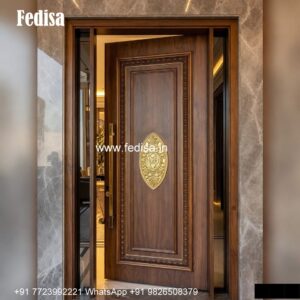 Handcrafted Wooden Door Flat Front Door Design No-5557