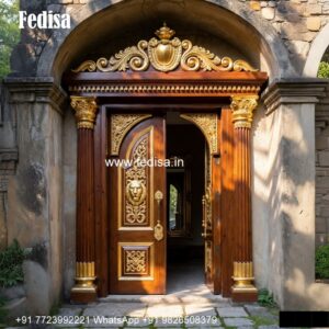 Luxury Classic Doors Teak Veneer Door Design No-5593