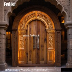 Arch Top Wooden Door Machar Jali Door No-5622