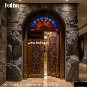 Antique Door Style Single Glass Door Design No-5630