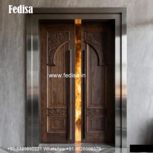 Teak Wood Door Design Aluminum Washroom Door Design No-5636