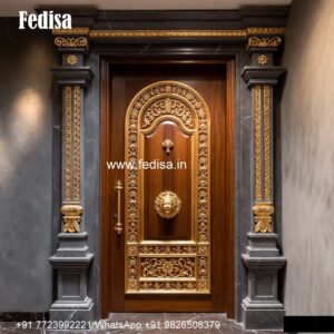 Hardwood Traditional Doors Main Door Design Sagwan No-5640