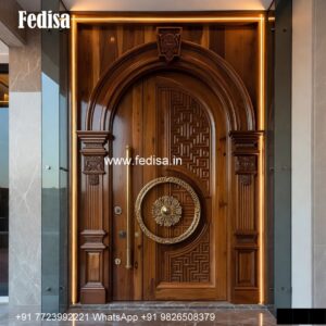 Glass Panel Classic Door Home Main Entrance Design No-5665