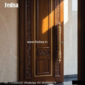 Traditional Carved Wooden Front Door Ideas Grill Gate For Door No-5696