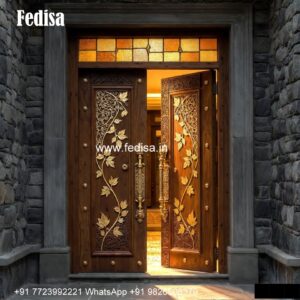 Villa Entrance Door Wooden Door Frame Border Design No-5733
