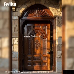 Home Entry Wooden Door Iron Door Color Design No-5814