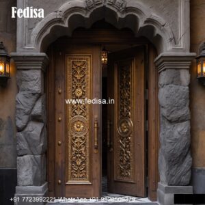 Villa Entrance Door Main Door Groove Design No-5815