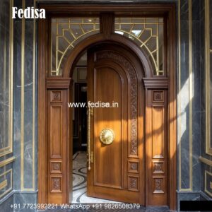 Traditional Carved Wooden Front Door Ideas Iron Door Paint Design No-5819