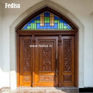 Elegant Double Door Classic Entry Design 5 Door Window Design No-5822
