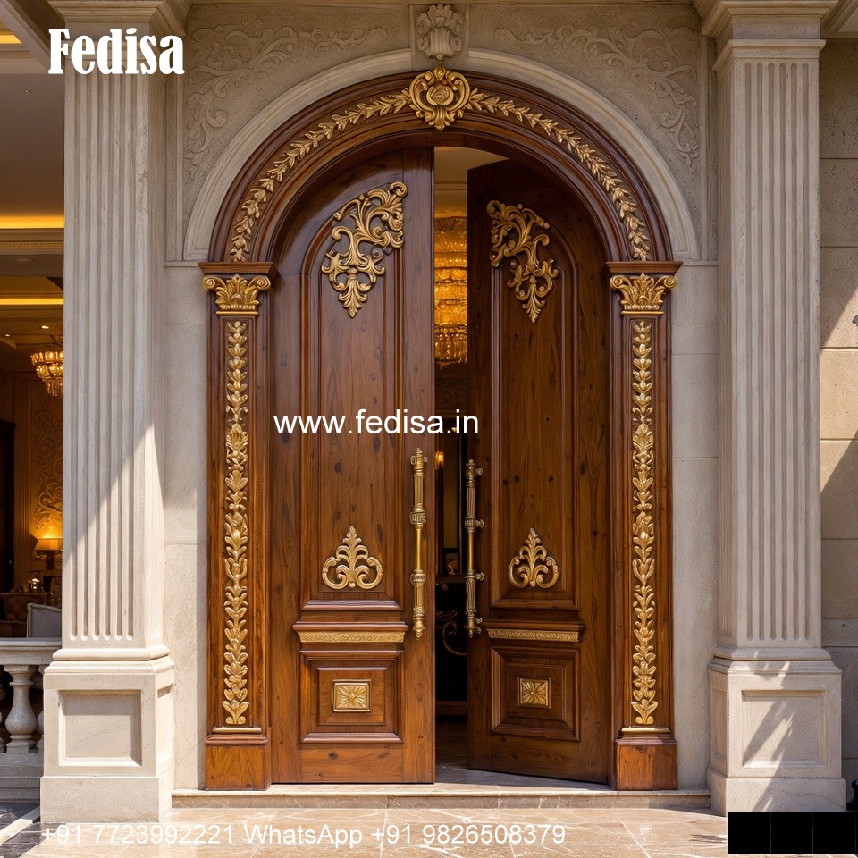 Wooden Carved Door Design Iron Gate Single Door Design No-5836