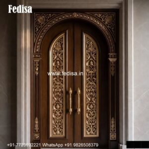 Glass Panel Classic Door Wooden Room Gate Design No-5911