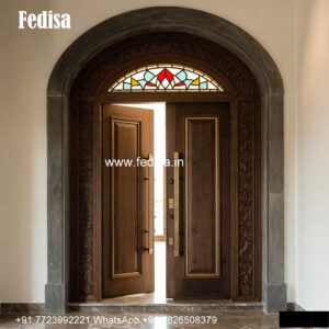 Carved Wooden Doors Double Door Aluminum Design No-5925