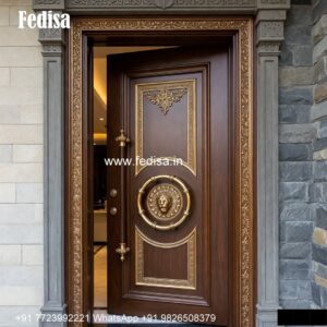 Italian Style Wooden Doors Wooden Door With Steel Design No-5934