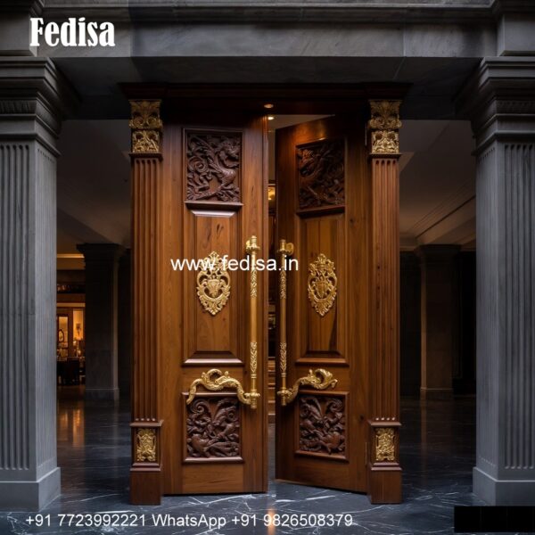 Panel Door Design Hall Double Door Design No-5948 - Fedisa