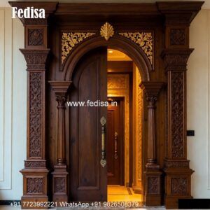Royal Entrance Door Drawing Room Mirror Door Design No-5960