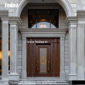 Heritage Door Design Wood Carving For Pooja Room No-6002