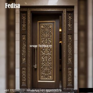 Carved Wooden Doors Iron Room Door Design No-6007