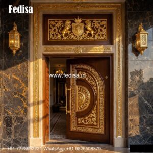 Villa Entrance Door Aluminum Pooja Room Door Design No-6020