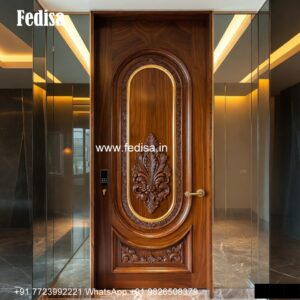 Double Door Classic Style Wooden Simple Door Design No-6072