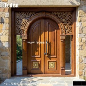Glass Panel Classic Door Fancy Jali Door Design No-6075