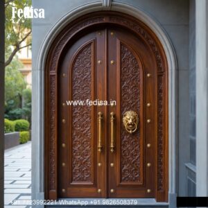 Home Entry Wooden Door Steel Framed Glass Doors No-6101