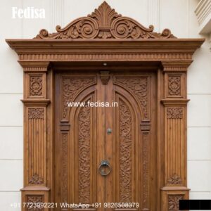 Traditional Carved Wooden Front Door Ideas Steel Railing Door Design No-6106