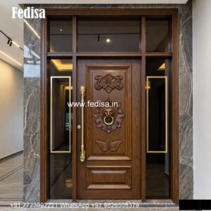 Elegant Double Door Classic Entry Design Toughened Glass Door Design No-6109