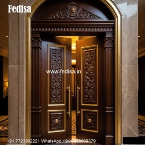Engraved Wooden Door Iron Safety Door Designs For Flats No-6115