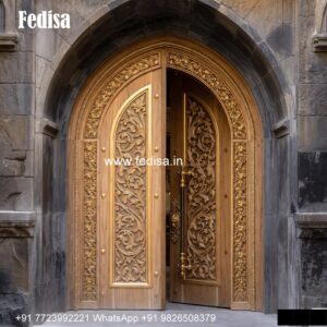 Engraved Wooden Door Iron Door Design No-6156