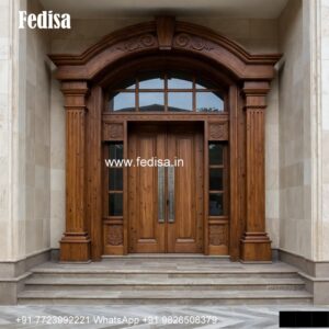 Solid Wood Classic Door Grill Door Design No-6168