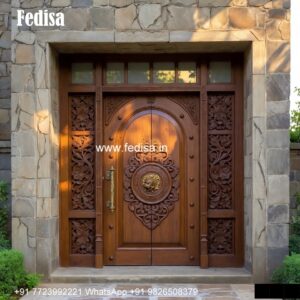 Wooden Carved Door Design Double Door Grill Gate Design For Main Door No-6246