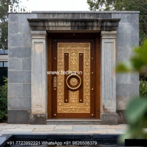 Solid Wood Classic Door Teak Wood Main Door Design No-6250