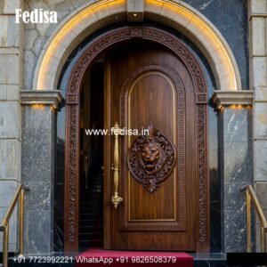 Carved Wooden Doors Bathroom Gate Design No-6294