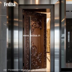 Solid Wood Classic Door Wooden Main Gate Design No-6373