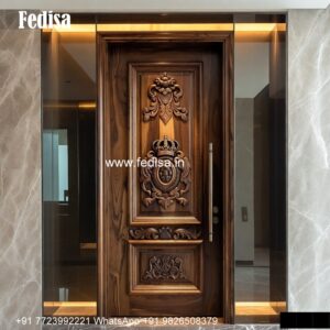 Handcrafted Wooden Door Main Door With Window Design No-6377