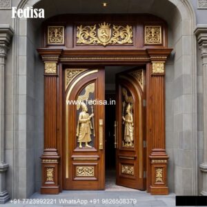 Elegant Double Door Classic Entry Design Front Door Grill Design No-6396