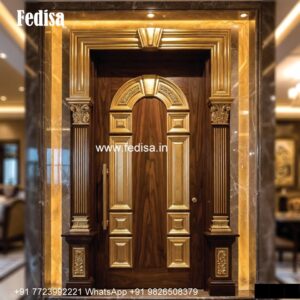 Elegant Door Design Main Door Side Glass Design No-6408