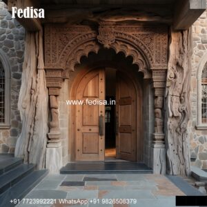 Home Entry Wooden Door Door Flower Design No-6429
