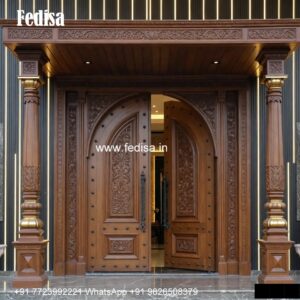 Handcrafted Wooden Door Wooden Glass Door Design No-6459