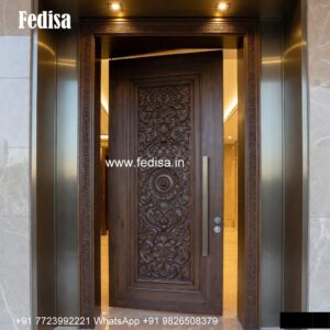 Handcrafted Wooden Door Laser Cutting Door Design No-6500