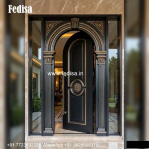 Rustic Classic Door Half Glass Door Design No-6505