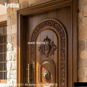 Engraved Wooden Door Aluminum Jali Door No-6566